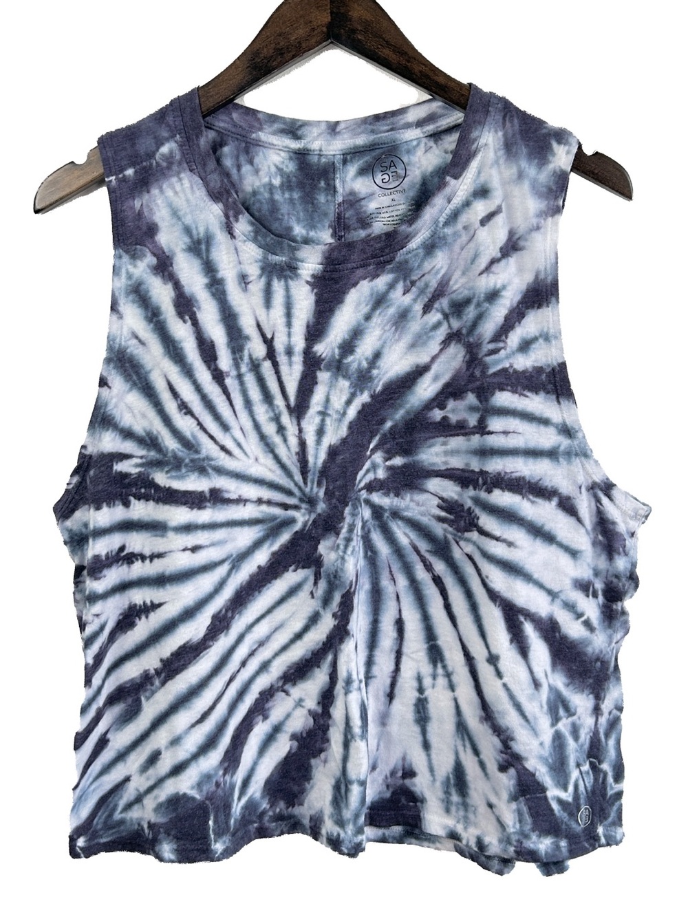 Sage Collective Tie Dye Crew Neck Muscle Tank Top